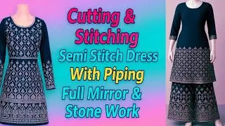 🎥✨ Semi Stitch Suit Cutting & Stitching LIVE | Kali Palazzo Design 👖 | Latest Salwar Suit Tutorial 👗