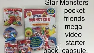 Star Monsters pocket friends series 1 mega video, starter pack, capsule mini capsules and blind bags