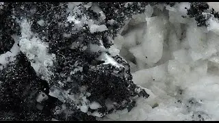 Shiny magnetic magnetite on snow white dolomite from California, USA &ndash; cabinet size