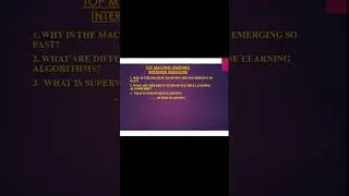 TOP MACHINE LEARNING INTERVIEW QUESTIONS for FRESHERS....#shorts #machinelearning #viral