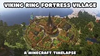 Viking Inspired Ring Fortress Village - Minecraft Timelapse