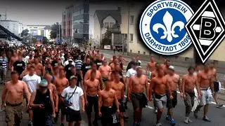 Ein sonniges Kräftemessen vor dem Böllenfalltor... (Darmstadt - Gladbach)