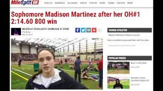 Madison Martinez OH#1 2:14 60 800 Win   SPIRE Interview and Race Footage