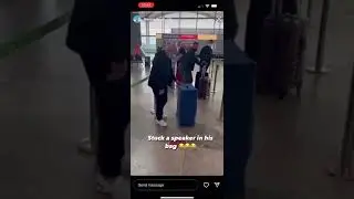 Speaker In Bag Prank!!!! At The Airport!!!!!