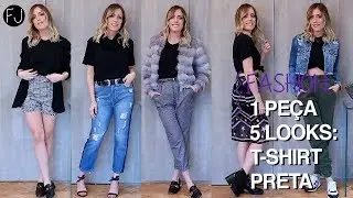 1 PE&Ccedil;A 5 LOOKS: T-SHIRT PRETA #FASHION