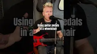 Using guitar pedals in a wheelchair. ￼#guitarist #guitarlesson #guitartutorial  #guitarpedals