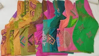Kutch work blouse design collection in tamil Part 2 / Mothers hand embroidery