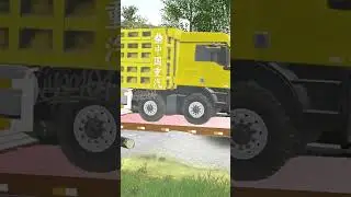 Off-road truck rescued by towing truck to cross a deep river #mudrunner #snowrunner