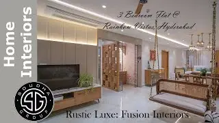 Rustic Luxe: Fusion Interiors of a 3bedroom Flat in Rainbow Vistas Hyderabad