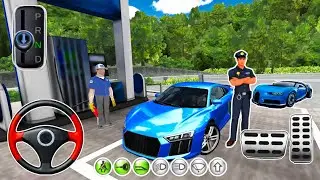 🔵 New Audi Classic Blue Car Moutain path Road |3D Driving Class Best Android gameplay #cargames