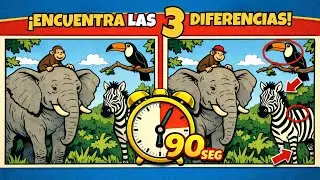 🕵️‍♂️ ¿Puedes encontrar las 3 diferencias en solo 90 segundos? ⏱️🐾