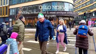 OSLO NORWAY, Walking In The Oldest Area In Oslo!🇳🇴Virtual Walking Tour 4K/60ftp