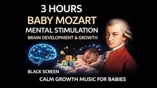 3 Hour Baby Mozart (Black Screen) | Mental Stimulation, Brain Development & Calm Growth Music