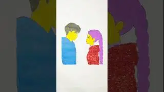 Kpop Hunters When Two Hearts Look at Each Other 💛 Hand Drawn Love Art #art #drawing#trending#short