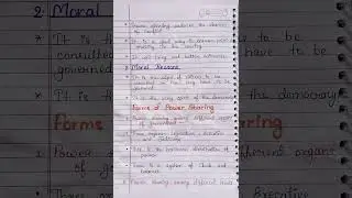 NCERT Notes✨️ Class 10 Democratic Politics ch 01 (Power Sharing) #class10thnotes #powersharing