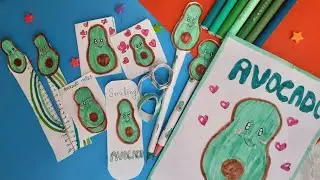 D.I.Y Avocado stationary and blind bag/ pencil/bookmark/scale/washi tapes/diary @Ayeshaartwork112