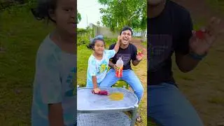 Misti Cleans the table but papa pranks with juice!🤣🥤🤪 #shorts #funnyvideo #funnyshorts