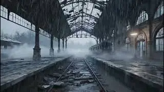 8 Hours of Rain at an Abandoned Train Station 🚆 | Deep Sleep & Relaxation