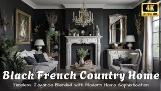 Black French Country Home Design Timeless Elegance Blended with Modern Sophistication