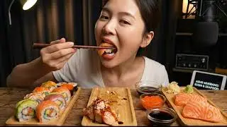 Sushi & Seafood Mukbang 🍣🦐 ASMR Eating Sounds | No Talking
