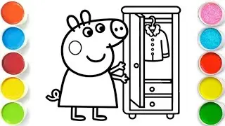 Hello Kitty and Peppa Pig sharing a pizza Drawing, Painting & Coloring For Kids, Toddlers_ Child Ar