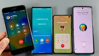 Incoming Call IPhone 8 Plus + LG Wing + Samsung Galaxy S10e + Motorolla Razr 40 Ultra 