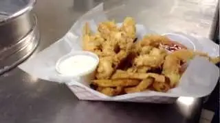 Cheap eats - #1 - Rhinehart's Oyster Bar - Flaky Fried Shrimp Basket (Augusta, Ga)