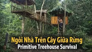 Ngôi Nhà Trên Cây Giữa Rừng | Primitive Treehouse Survival