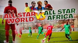 CRAZY FOOTBALL GAME - All Star World vs All Star Africa feat eto'o figo Rivaldo Cafu salgado