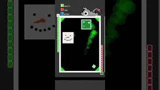 51st FIGHT! Snowmo VS Slimy (Corner Healer Arena) #square #simulation #coding #battle #fun