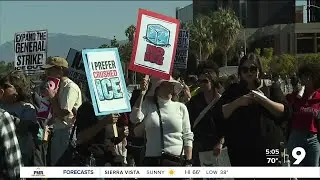 Hundreds show for UofA protest, march to downtown