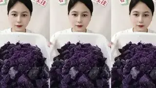 Asmr eating crunchy hard purple ice full video 🤤💜#mukbang #millionviews #iceeating #viralvideo