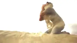 This guy was cursed by God of water any time he drink water he get teleport to desert