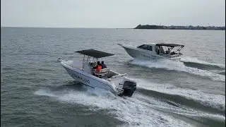 T&agrave;u c&acirc;u Mỹ CENTURY 2300 CC đua tốc độ với t&agrave;u c&acirc;u Nhật Yamaha FC27 v&agrave; c&aacute;i kết su&yacute;t đ&acirc;m Drone ..