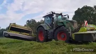 Fendt 824 with Claas Disco Triplemower weightproblem solved with AGRIbumper frontweight