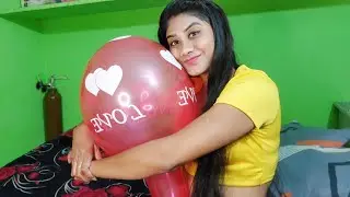 My favorite red heart print balloon blowing 🤗 #royalkhushi #royalkhushivlogs #viralvideo