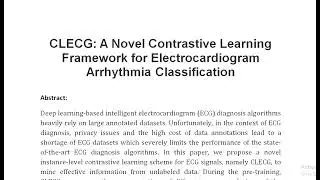 CLECG A Novel Contrastive Learning Framework for Electrocardiogram Arrhythmia Classification