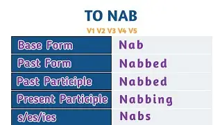 Conjugation English Verb to Nab | V1 V2 V3 V4 V5 Form of Nab