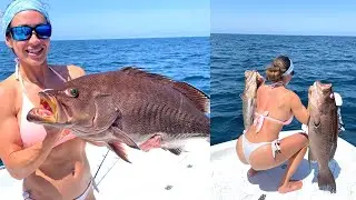 Scamp Grouper FISH SQUATS!!🍑 {Catch, Clean + Cook}
