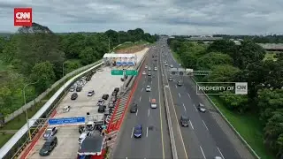 H-3 Lebaran, Begini Suasana One Way di Tol Cikampek dari Udara