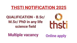 THSTI Vacancy 2025 | Project vacancy 2025