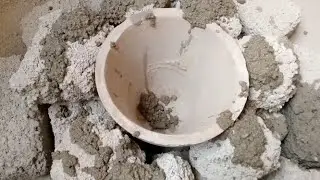 ASMR🖤New pure white gritty dry floor clay pot+water crumbling pouring🌊🫧