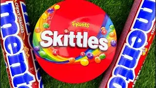 Glossy Candy Mix: Skittles and M&M&rsquo;s in Shiny Jars ASMR