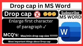 Drop cap in MS Word |  What is Drop cap | How to enlarge first word in microsoft office