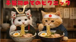 【猫ちゃん 家族】二匹の子猫初めてのピクニック Kitten Friends’ First Picnic Day