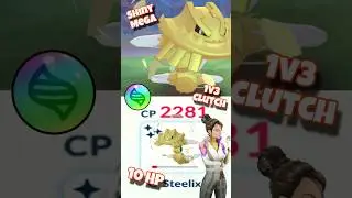 10 HP Shiny Mega Steelix 1v3 Clutches Sierra #pokemon #pokemongo #battle #shorts