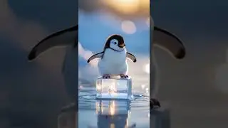 Tiny Penguin Spins on Ice 🐧❄️ #shorts
