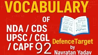 English for AFCAT NDA CDS CAPF CGL SSC UPSC exam