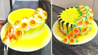 Perfect Flower Cake Decorating ideas | Full Yellow Colour Cake Design | Best Cake Design