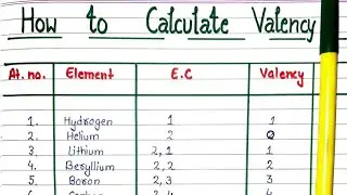 How to Calculate Valency || TRICK ||